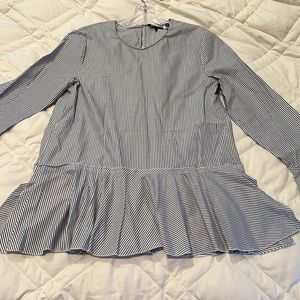 Theory cotton pinstripe top M